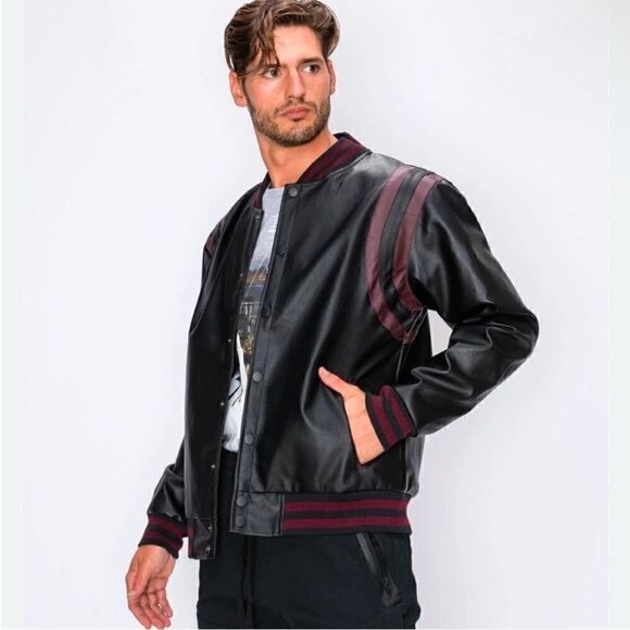 X-Ray Ring of Fire PU varsity jacket